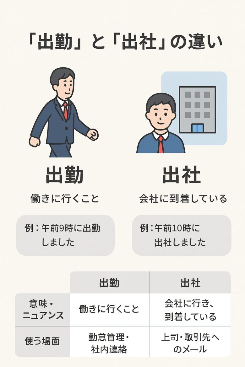 出勤と出社の違いを図解