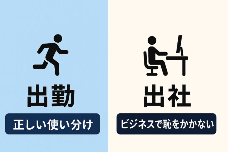 出勤と出社の違いを解説する記事の図解