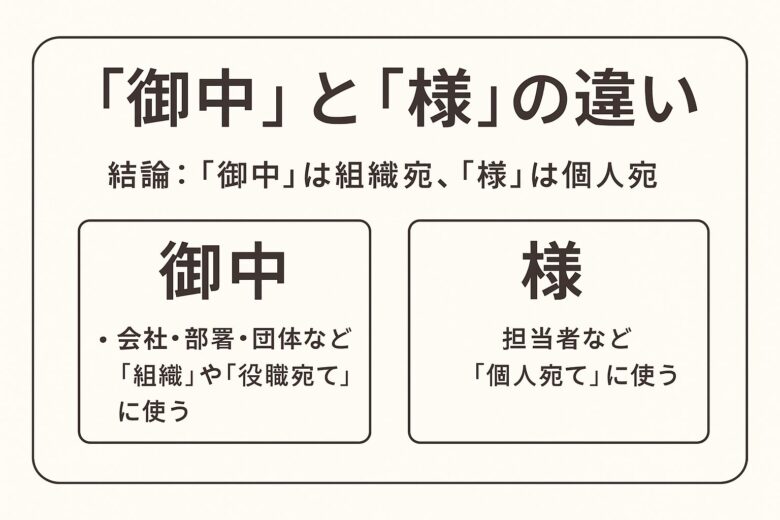 御中と様の違いを解説する記事のアイキャッチ