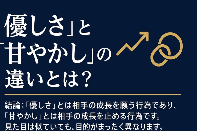 優しさと甘やかしの違いを解説する記事のアイキャッチ