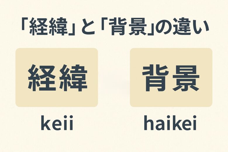 経緯と背景の違いを解説する記事のアイキャッチ