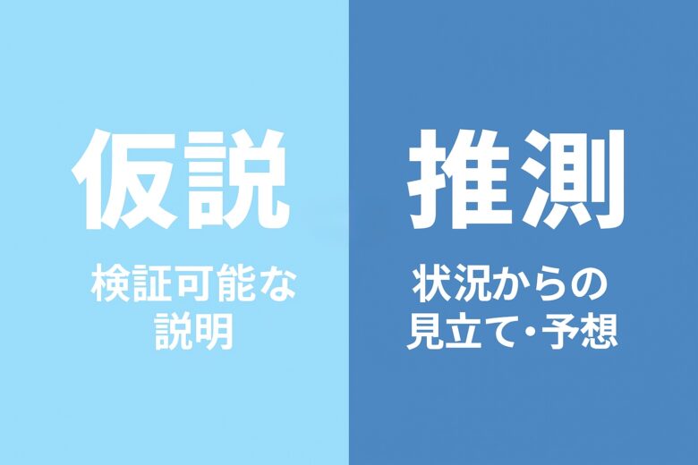 仮説と推測の違いを解説する記事のアイキャッチ